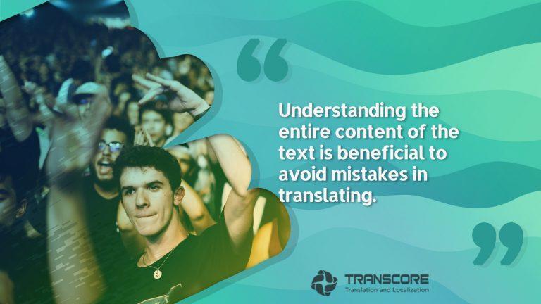 Translation of colloquial should identify the background of a text before translating